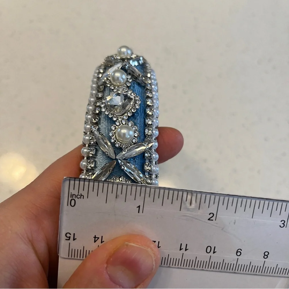 Elegant Blue and Silver Embellished Headband‎